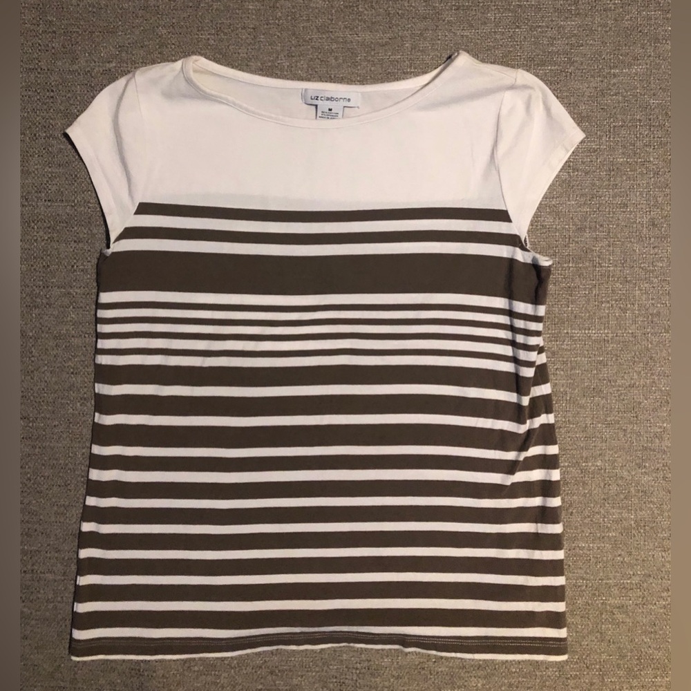 Liz Claiborne SS White Taupe Size M